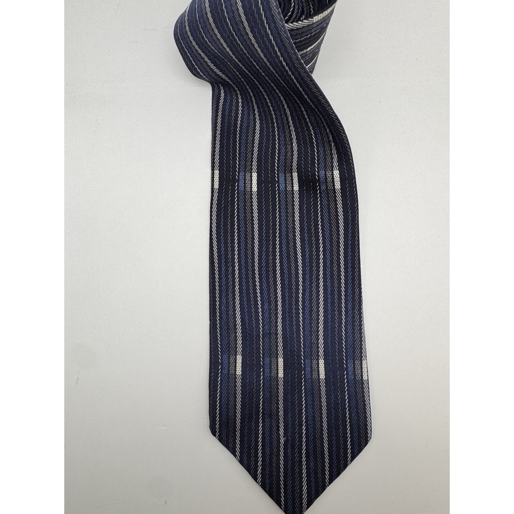 Vintage Franco Ventura Venezia Silk Tie - Handmade in Italy - Blue Stripe
